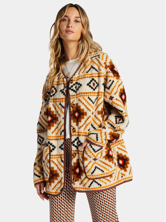 Billabong Geacă Fireside Cosy ABJFT00397 Alb Regular Fit
