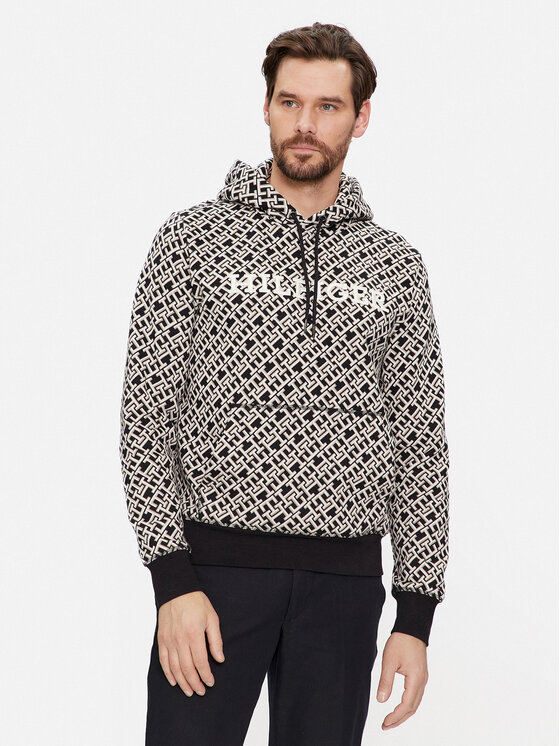 Tommy Hilfiger Mikina Monogram MW0MW34186 Čierna Regular Fit