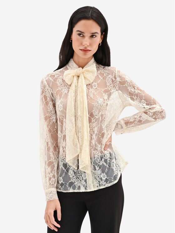 Rinascimento Rinascimento Camicia Camicia in pizzo Beige Regular Fit