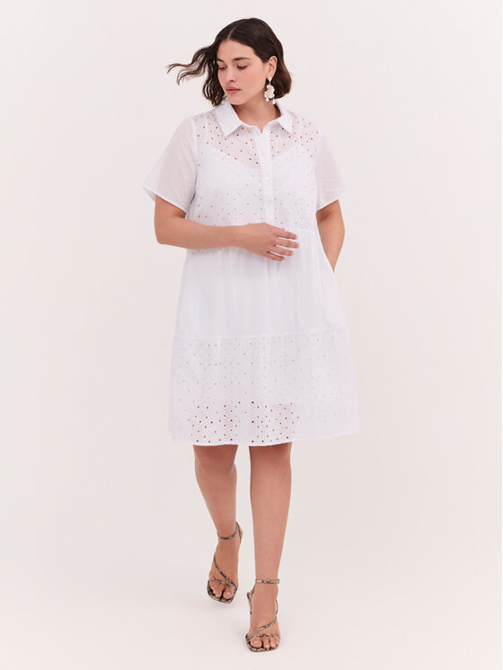 Fiorella Rubino Fiorella Rubino Sukienka wieczorowa 7085T001769N0S1 Biały A-Line Fit