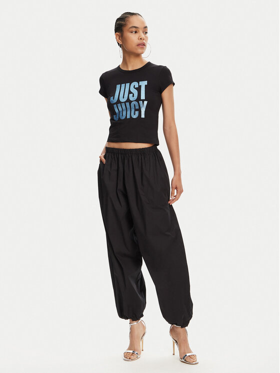 Juicy Couture Juicy Couture Marškinėliai Just Juicy JCGCT125040 Juoda Slim Fit