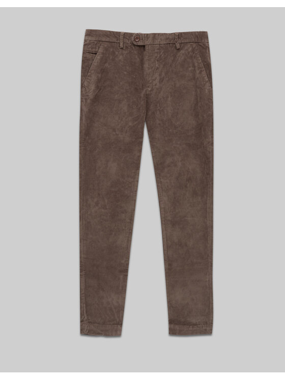 Borgio Borgio Spodnie materiałowe doberdo Brązowy Slim Fit
