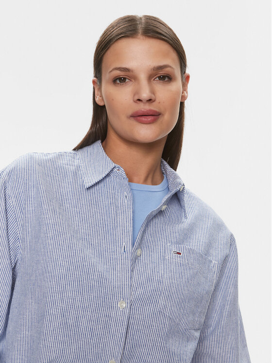 Tommy Jeans Hemd DW0DW17737 Blau Boxy Fit | Modivo.de