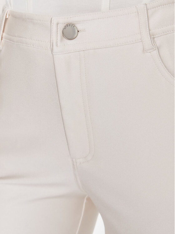 Guess Guess Medžiaginės kelnės Carly W4RB60 KC4C0 Écru Slim Fit