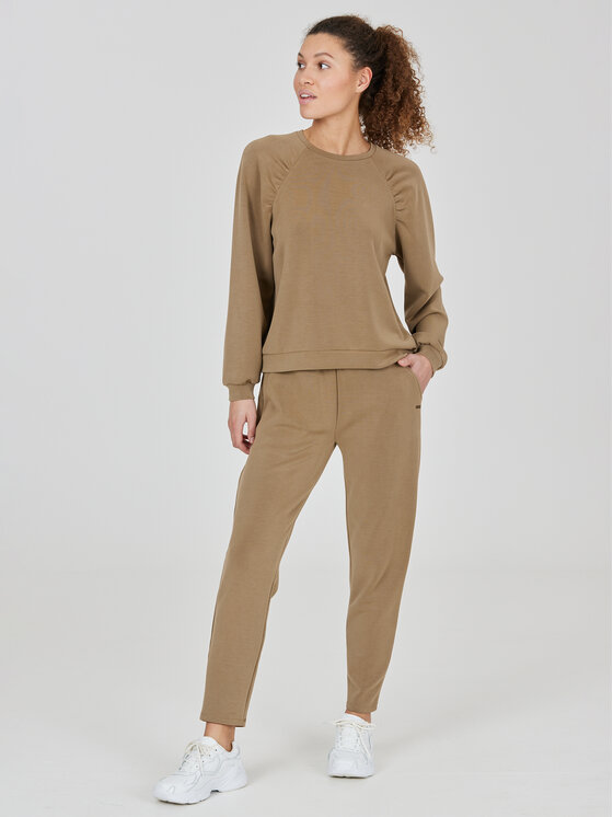 Athlecia Athlecia Pluus Jillnana W Balloon Sleeve Sweat EA223322 Pruun Regular Fit