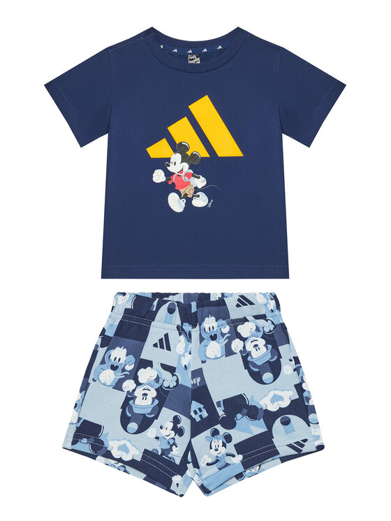 adidas adidas Sada T-shirt a šortky Disney Mickey Mouse JD0377 Tmavomodrá Regular Fit