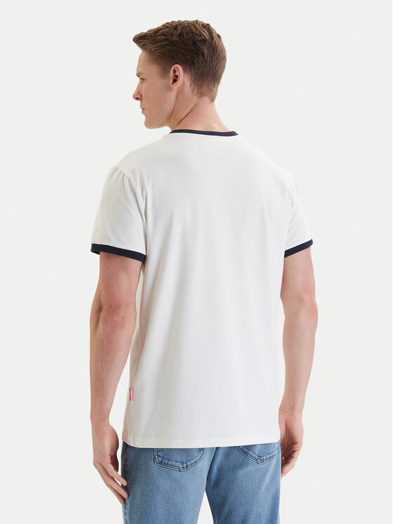Americanos Americanos T-shirt W126-AMMTS-1019-19X Bijela Regular Fit