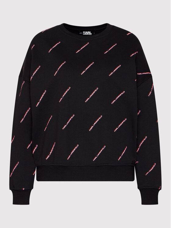 KARL LAGERFELD KARL LAGERFELD Mikina 215W1802 Černá Relaxed Fit
