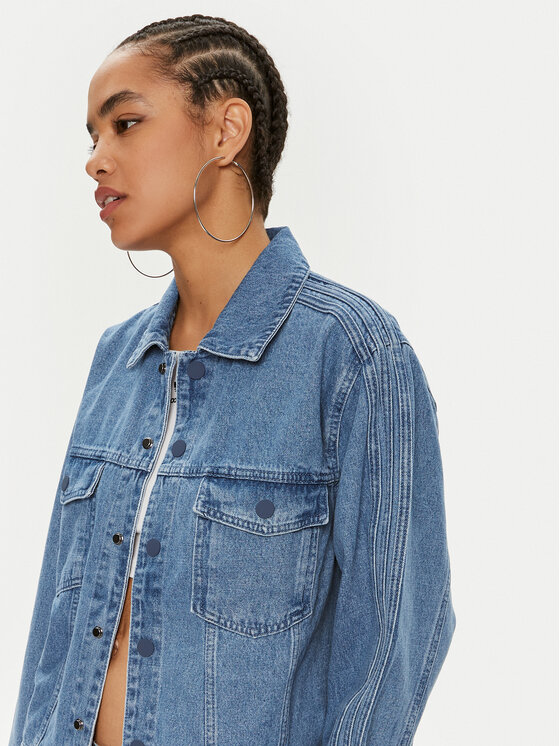 adidas adidas Giacca di jeans KSENIASCHNAIDER 3-Stripes IS1742 Blu Loose Fit