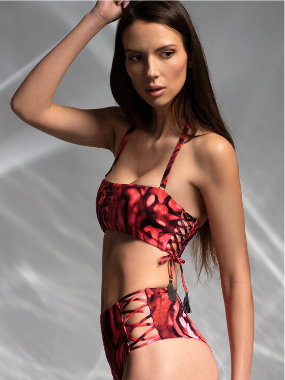 Miss Lou Miss Lou Bikini pezzo sopra G-SI2-BRD Bordeaux