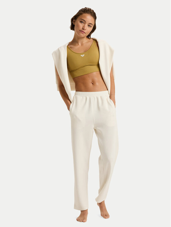 Roxy Roxy Teplákové nohavice Rise & Vibe Sweets ERJNP03660 Écru Regular Fit