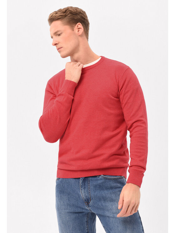 Volcano Volcano Sweter S-RADO Czerwony Regular Fit
