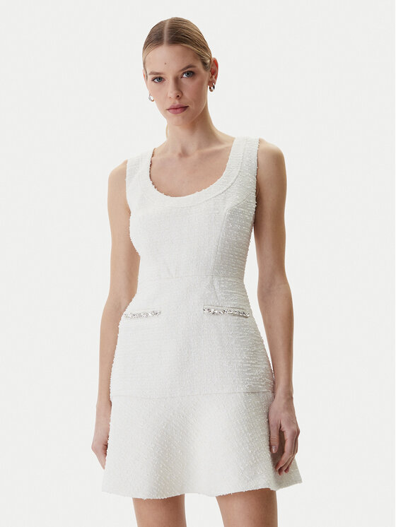 Guess Guess Коктейльна сукня W6RK28 WJ632 Écru Regular Fit