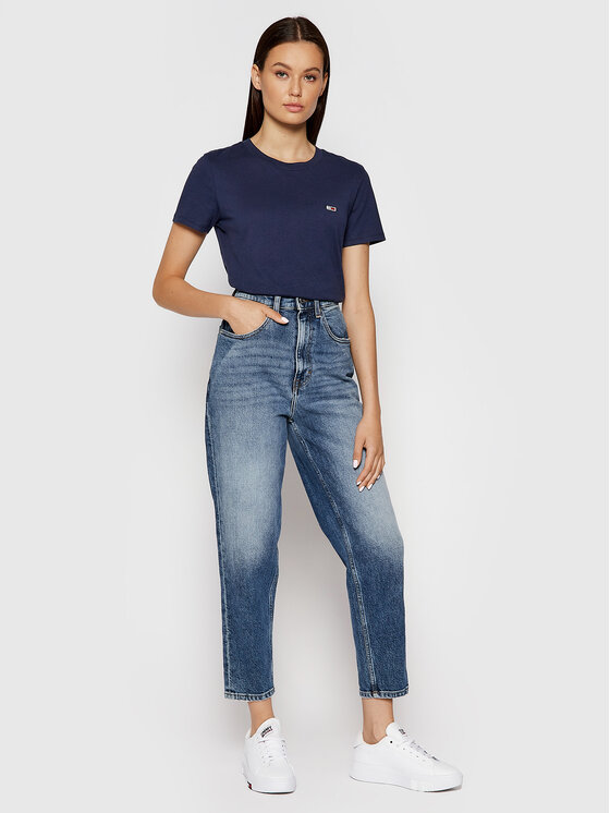 Tommy Jeans Tommy Jeans Póló Tjw Jersey DW0DW09198 Sötétkék Regular Fit