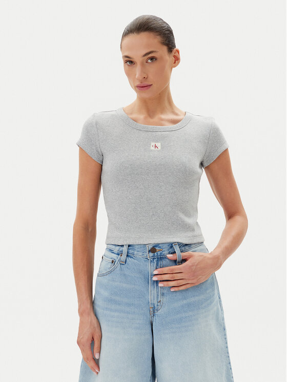 Calvin Klein Jeans Damski T-Shirt, rozmiar M, Szary, LV047C200G