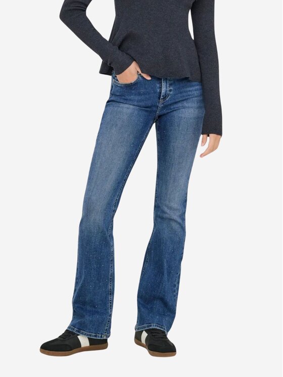 ONLY ONLY Τζιν ONLBLUSH JEANS MW FLA RHINESTONE Μπλε Flared Fit