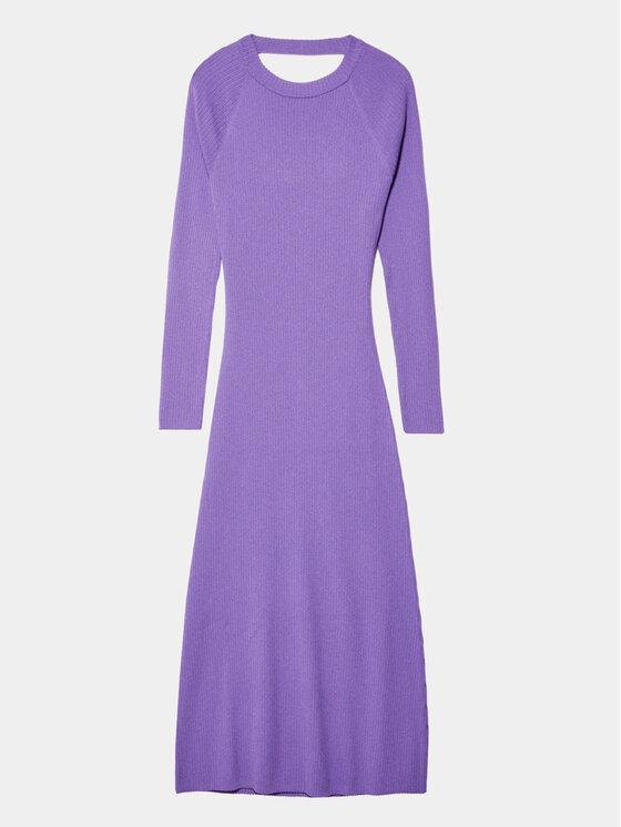 Sisley Sisley Pletena obleka 1B7YMV00M Vijolična Slim Fit