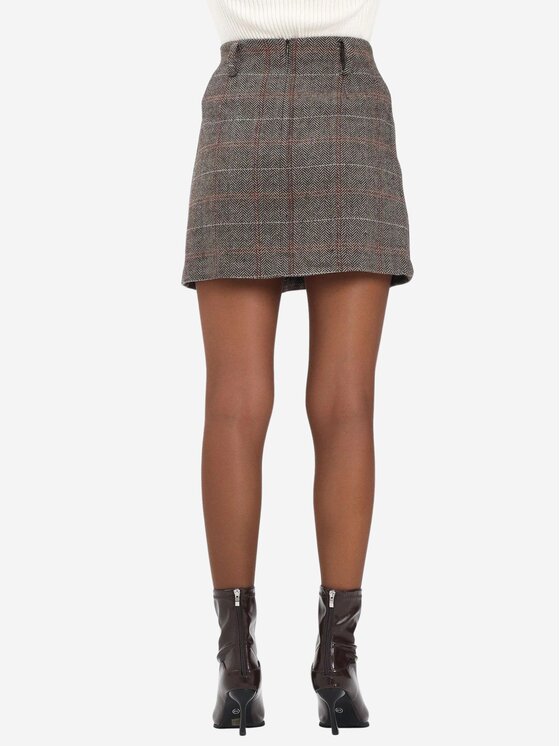 ONLY ONLY Gonna onlricca life check mw skirt Beige Slim Fit