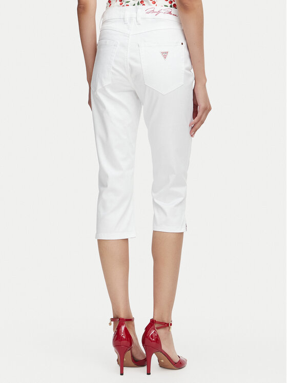 Guess Guess Capri hlače W6YB40 W5139 Bijela Slim Fit