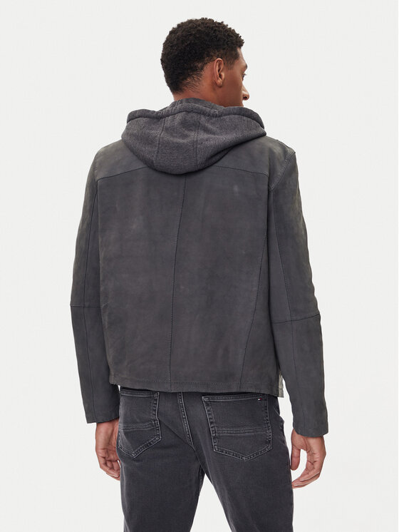 Milestone Milestone Ādas jaka MSRenaldo 531006 60725 Pelēks Regular Fit