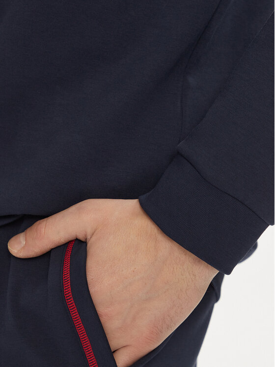 HUGO Hugo Pulóver Patch 50510535 Sötétkék Relaxed Fit