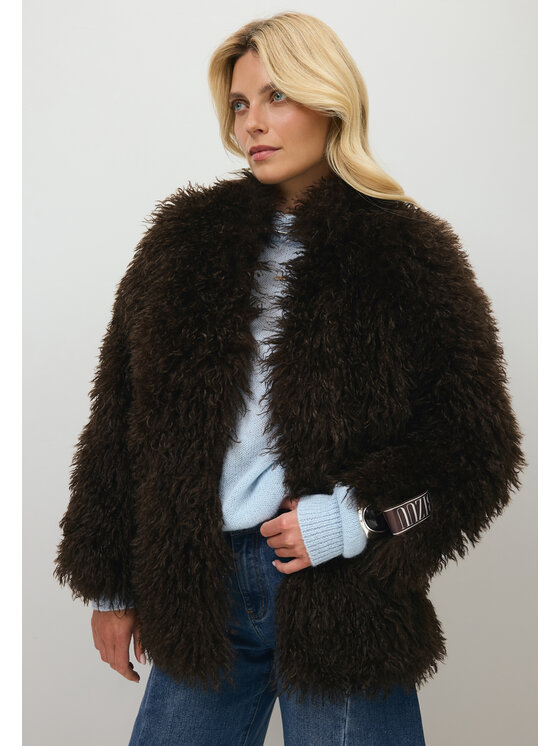 BIZUU BIZUU Futro WINTER WARM FLUFFY FUR Brązowy Standard Fit