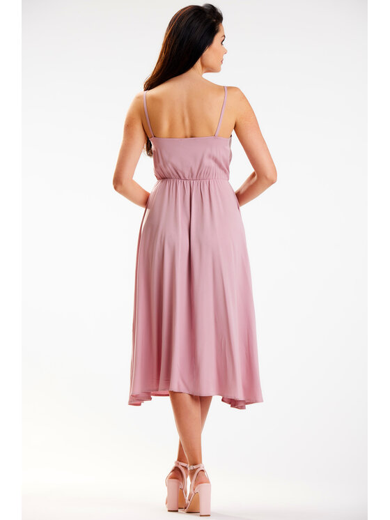 Awama Awama Sukienka letnia A579 Różowy Basic Fit