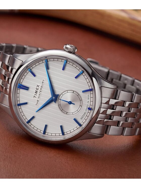 Timex Timex Zegarek TW2Y91800 Srebrny