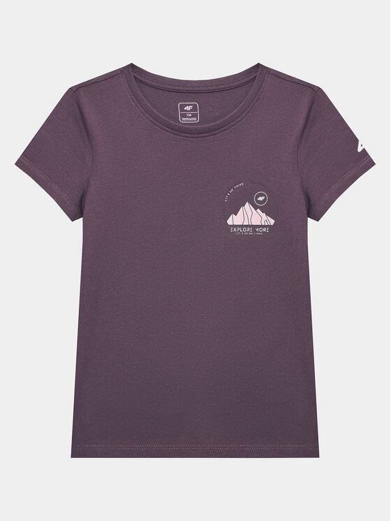 4F 4F T-shirt 4FJSS23TTSHF390 Ljubičasta Regular Fit
