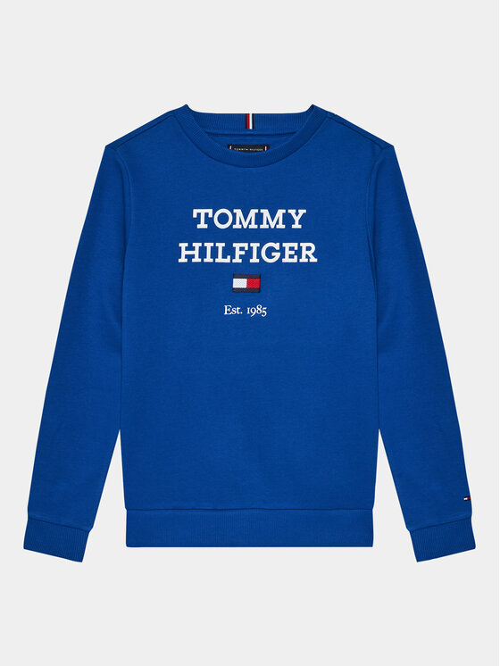 Tommy Hilfiger Džemperis ar kapuci Logo KB0KB08713 D Zils Regular Fit