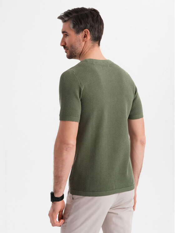 Ombre Ombre T-Shirt OM-TSCT-0244 Khaki Regular Fit