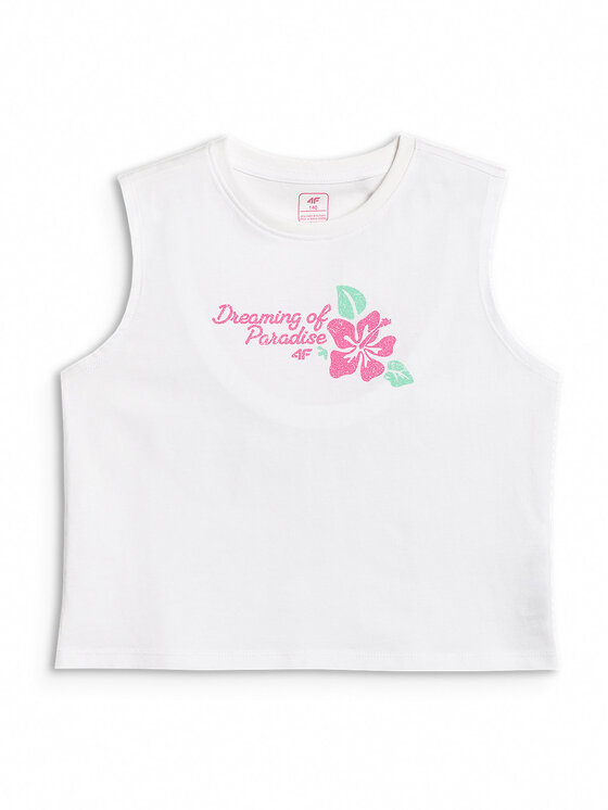 4F 4F Tank top SUMMER SPLASH Biały Regular Fit