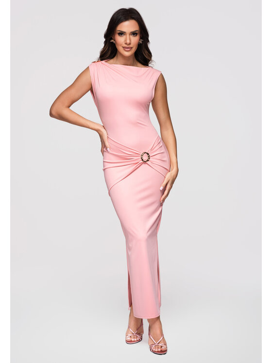 Ombre Ombre Sukienka wieczorowa LA-OM-DLR371 Różowy Slim Fit