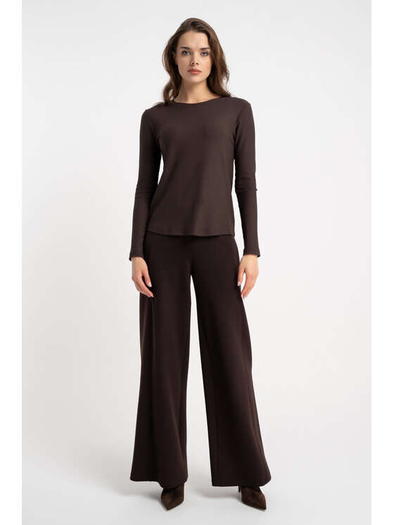 CLICK CLICK Μπλουζάκι 10-6958 Καφέ Fitted Fit