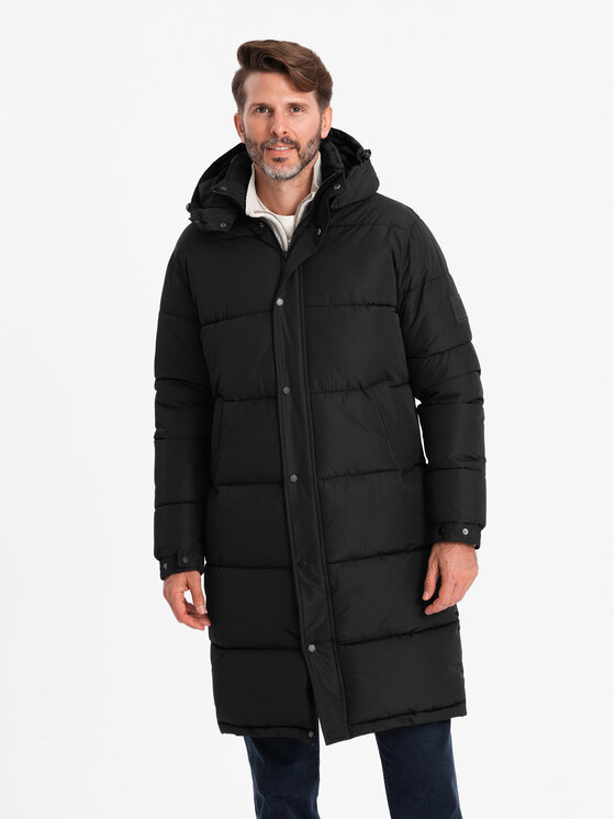 Ombre Ombre Vatovaná bunda OM-JALJ-0190 Černá Regular Fit