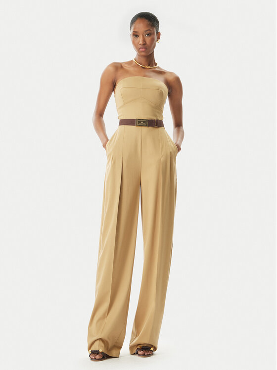 Elisabetta Franchi Elisabetta Franchi Salopetă TU05152E2 032 Bej Regular Fit