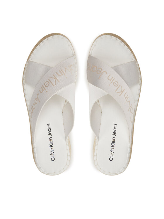 Calvin Klein Jeans Calvin Klein Jeans Klapki Sporty Wedge Rope Sandal Mr YW0YW01364 Biały