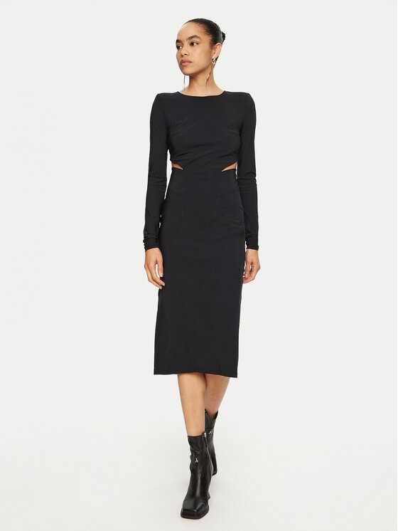 Patrizia Pepe Patrizia Pepe Koktejlové šaty 8A1454/JZ26-K103 Černá Slim Fit
