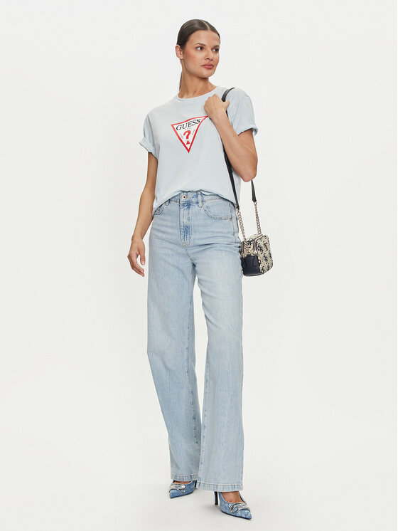 Guess Jeans Guess Jeans Tričko W4YI73 K8HM0 Modrá Regular Fit