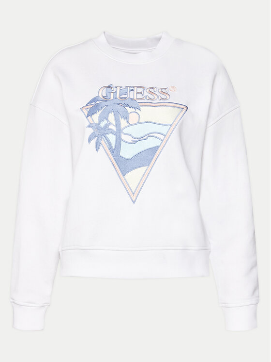 Guess Guess Felpa W4GQ11 KBK32 Bianco Relaxed Fit