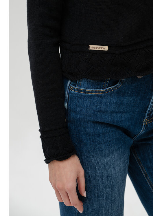 blue shadow blue shadow Sweter Wanesa Czarny Regular Fit