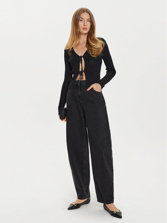 TWINSET TWINSET Pletena jopica 242TP3193 Črna Slim Fit