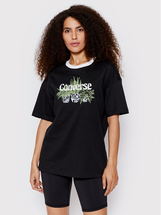 Converse T-krekls Plant Powered Ringer 10023937-A01 Melns Loose Fit