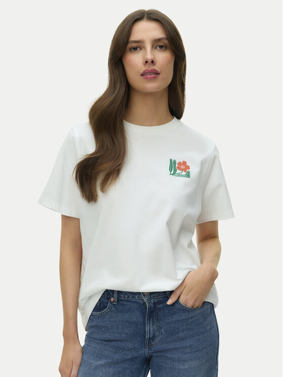Vero Moda Tricou Mariane 10343545 Alb Oversize