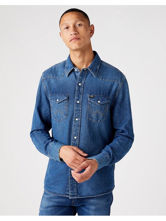 Wrangler Wrangler Camicia 27MW Blu Regular Fit