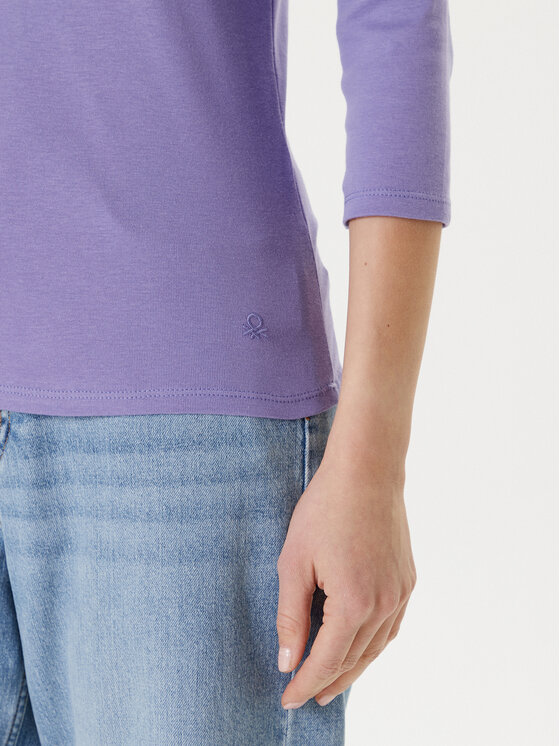 United Colors Of Benetton United Colors Of Benetton Bluzka 3GA2E16A1 Fioletowy Regular Fit