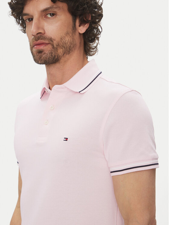 Tommy Hilfiger Tommy Hilfiger Polo MW0MW39993 Różowy Slim Fit