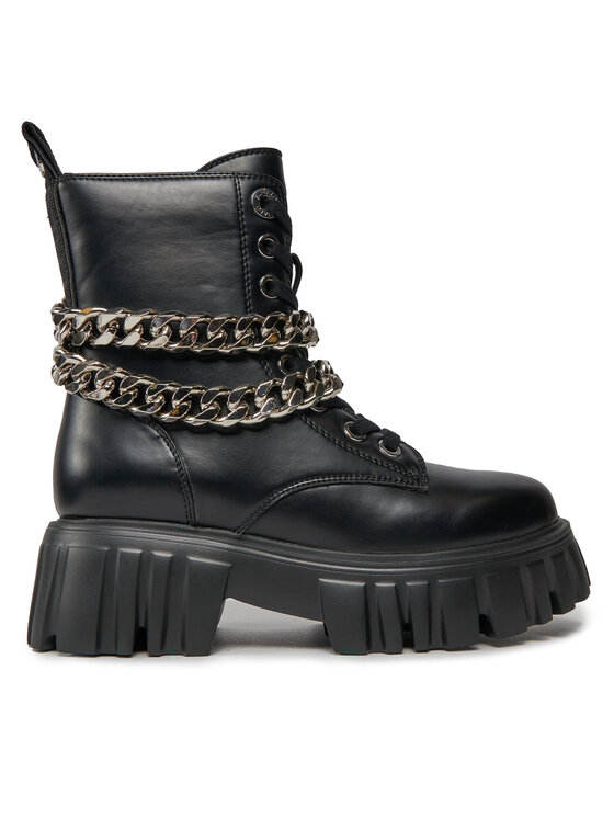 Buffalo Členková obuv Lion Lace Up T-Chain 1622367 Čierna