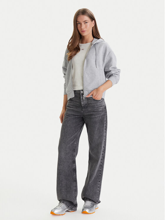 Calvin Klein Jeans Calvin Klein Jeans Mikina Monogram LV047F208G Sivá Relaxed Fit