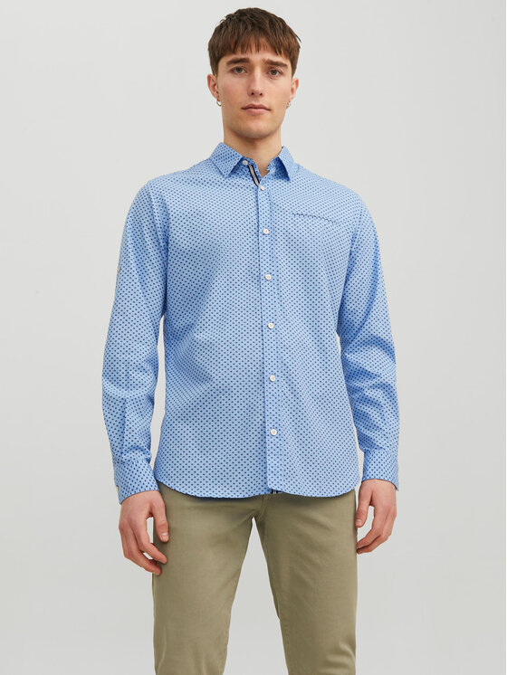 Jack&Jones Košeľa 12235969 Modrá Slim Fit